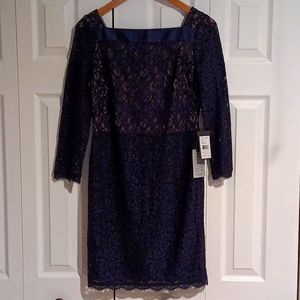 Adrianna Pappel navy lace cocktail dress